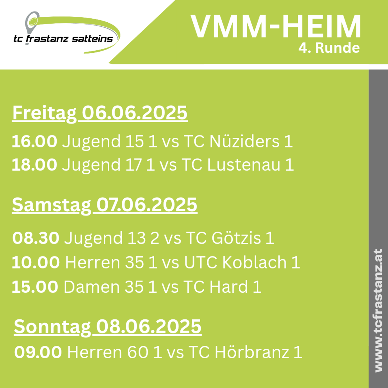 Spielankündigungen VMM 4. Runde 